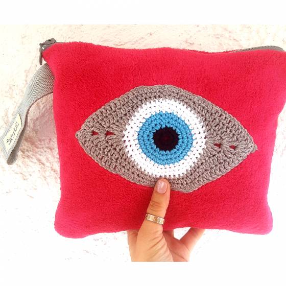 WATERMELON SOFT  FLEECE | EVIL EYE POCHETTE